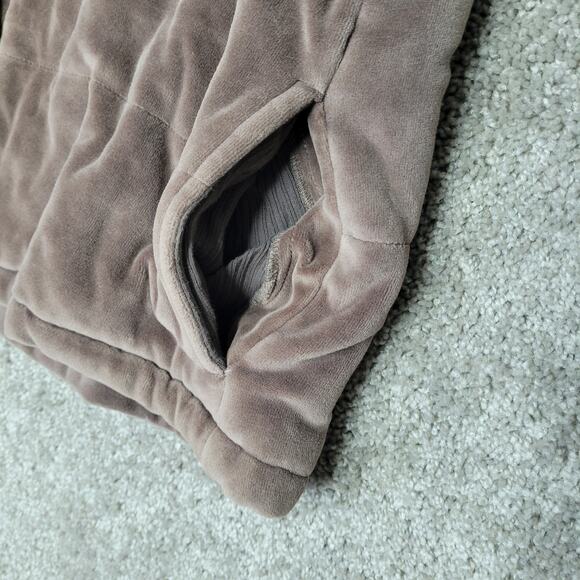 J Jill Brown Velvet Button Down Quilted Vest Womens Size L - Picture 2 of 6